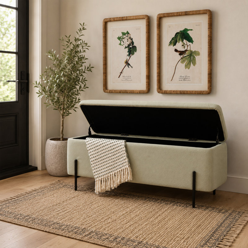 MacLaren Upholstered Storage Bench, Green