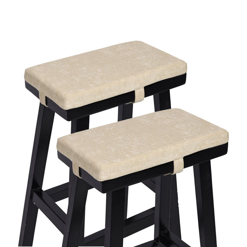 Set Of 2 Rectangle Bench Stool Cushion, Non-Slip Saddle Stool Seat Cushions Bar Stool Cushion With Machine Washable Cover
