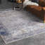 Tapis bleu foncé / brun moyen lavable Owings-224843543