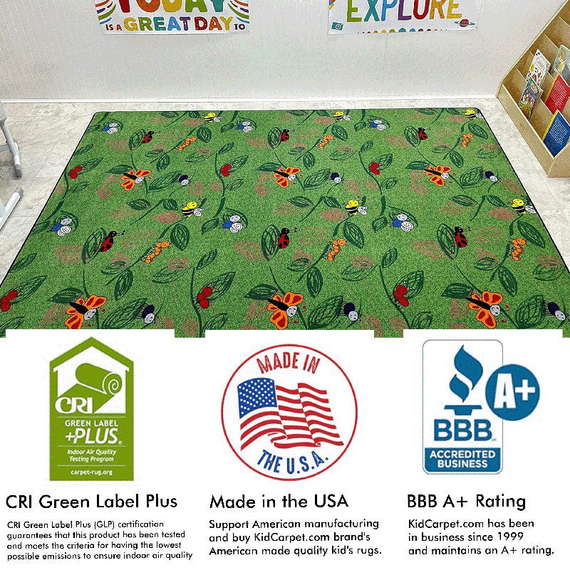 Tapis pour enfants Buzzy Bugs, Carré 6 pi