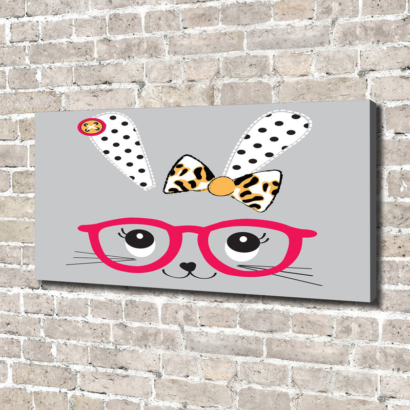 Rabbit With Glasses - Wrapped Canvas Print