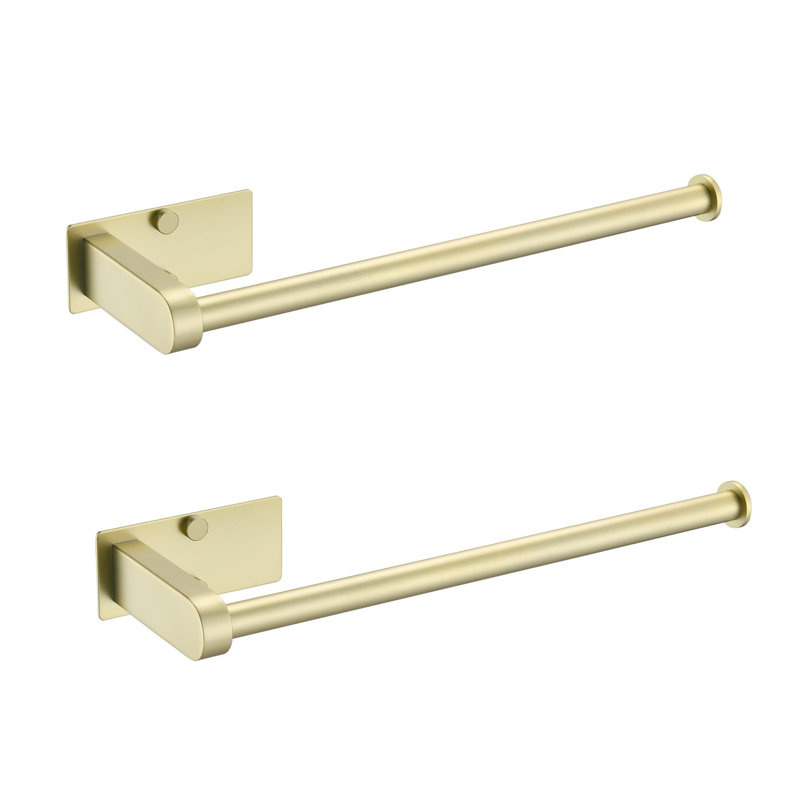 2-Piece Under Cabinet Wall-Mount Paper Towel Holder, Brushed Gold