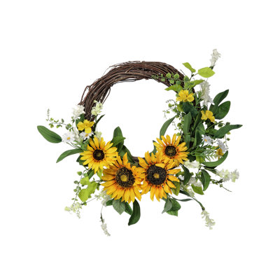 20" Country Sunflower Wreath On Vine