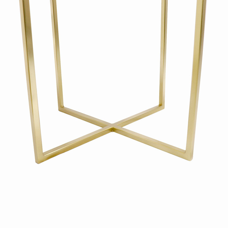 Sleek Beacon Rectangular Marble & Steel End Table