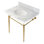 Kingston Brass Edwardian 30-Inch Carrara Marble Console Sink with Brass Legs (8-Inch, 3-Hole)