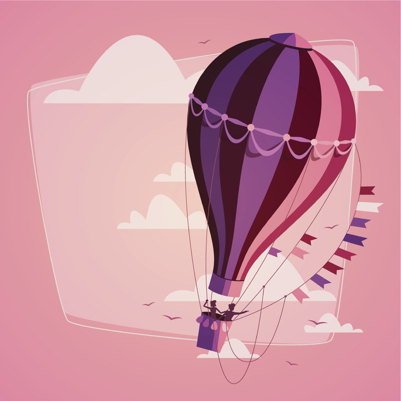 Hot Air Balloon by Darumo - Wrapped Canvas Print, 122cm H x 122cm W