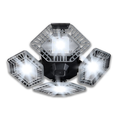 Plafonnier multidirectionnel Bell + Howell Quadburst 5500 lumens avec 4 panneaux réglables