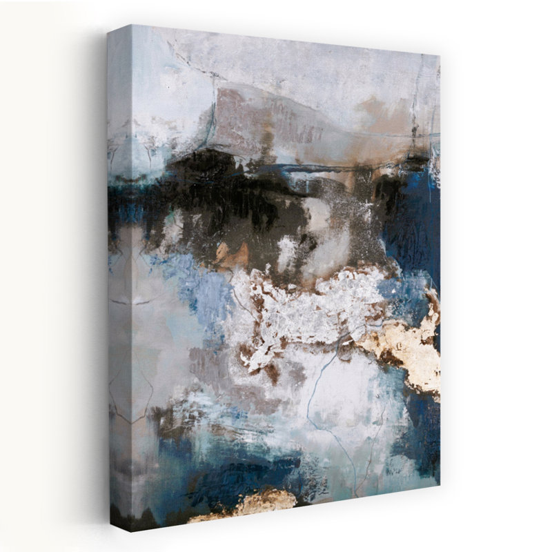 Art contemporain abstrait en cascade, H 24 po x l 16 po