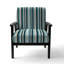 Fauteuil d'appoint rembourré à rayures bleues et beiges Harmony