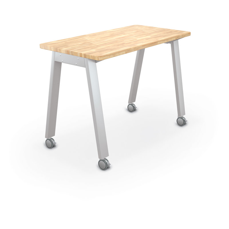 Compass Makerspace Activity Table with Rectangle Butcher Block Top 42"H Base, 42" H x 60" L x 30" W