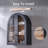 Modern Arched Cabinet Wall Mount with Adjustable Shelf & Glass Doors, Dark Grey-1028052472