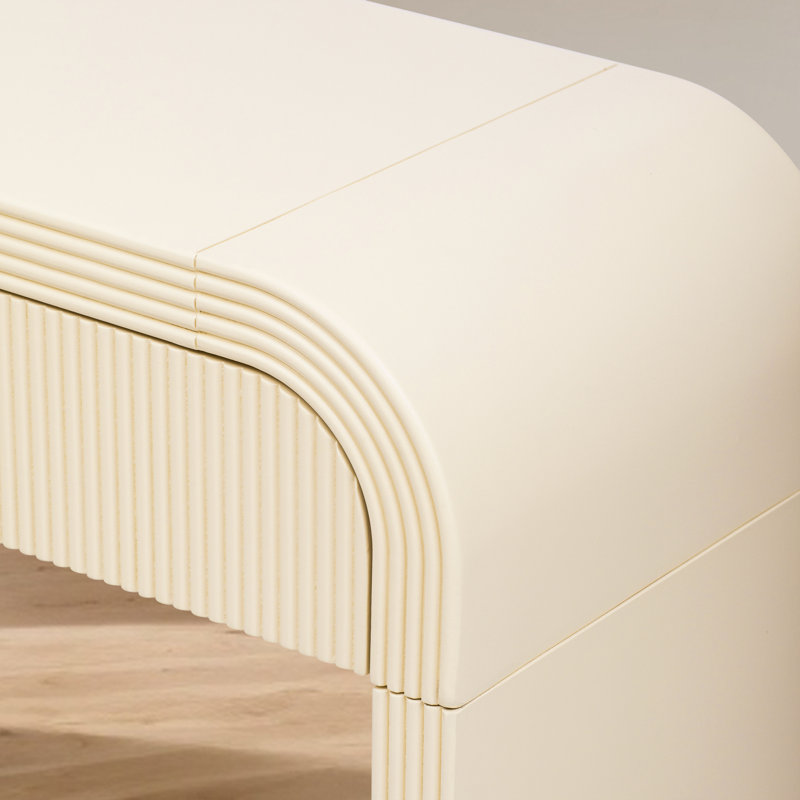 54.9" W Console Table With 2 Drawers, Apricot Cream