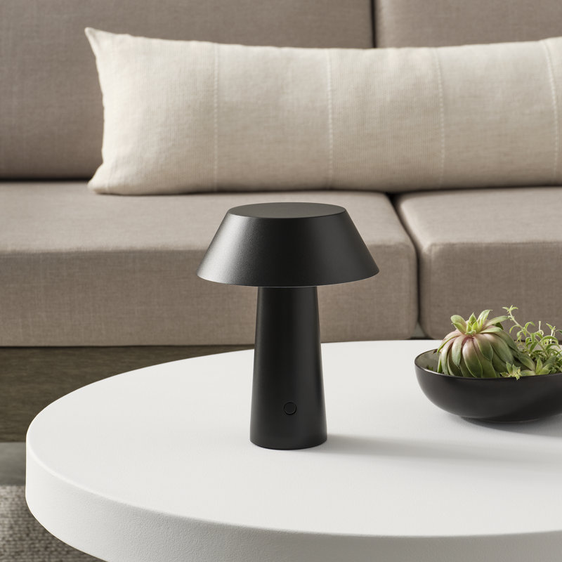 Sesa Short Accent Rechargeable Table Lamp, Black