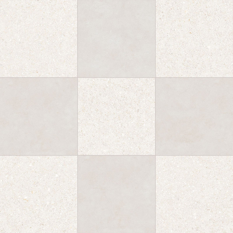 Lithos 12X12 Checkerboard Blanco And Marfil, Blanco/Marfil