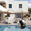  Parasol de patio en porte-à-faux courbé et luxueux avec base stable-644499363