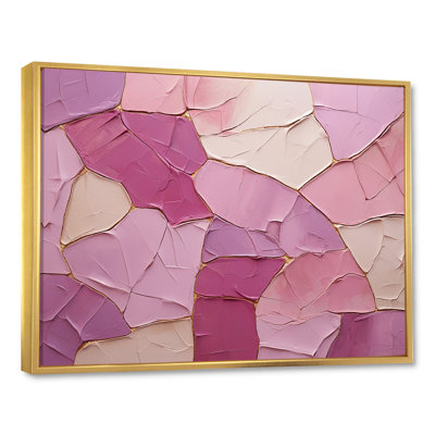 Rose, mauve, minimalisme, poteries - spirales abstraites, art mural, salon
