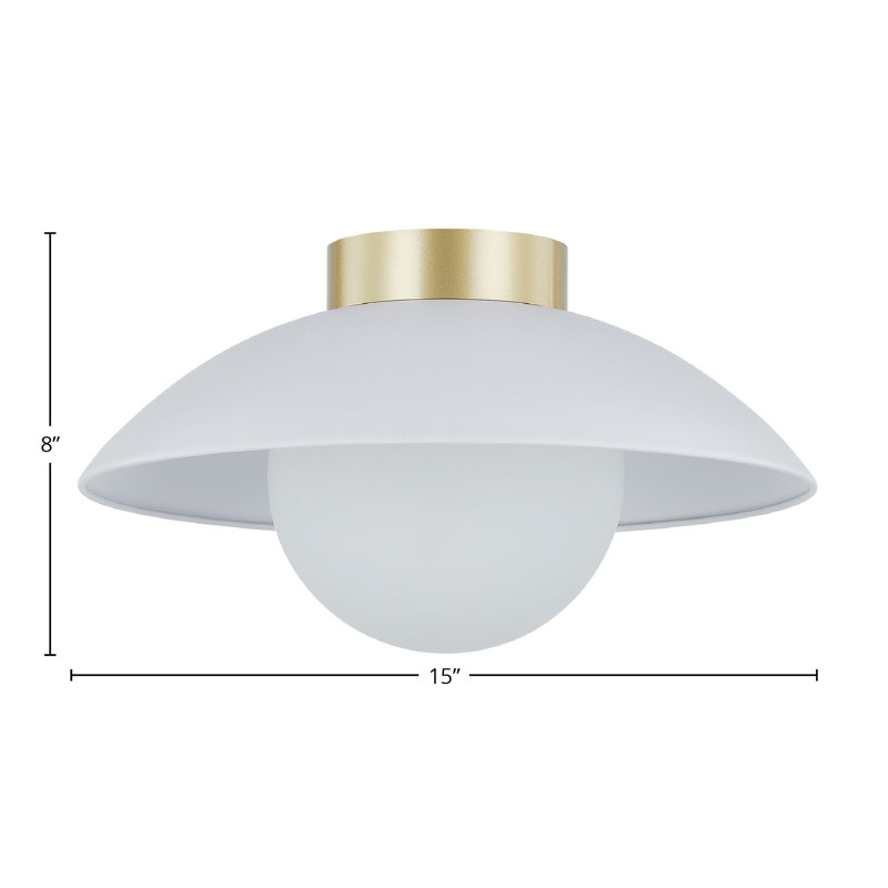 Troy Flush Mount Light, White and Gold