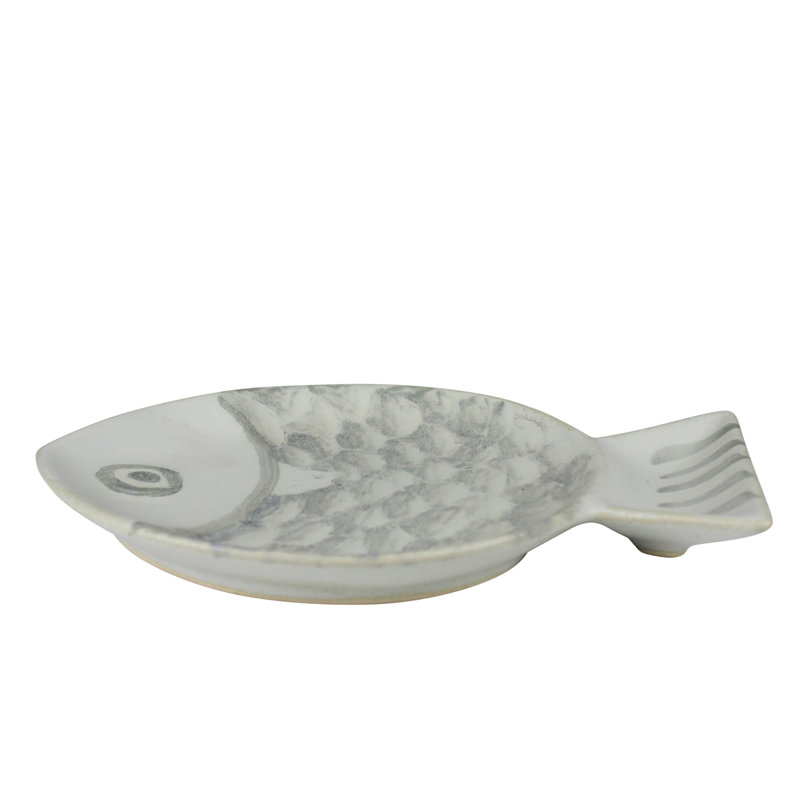 Fish Tray, Ceramic - Lrg, 5.5" W x 8" D x 1" H, White