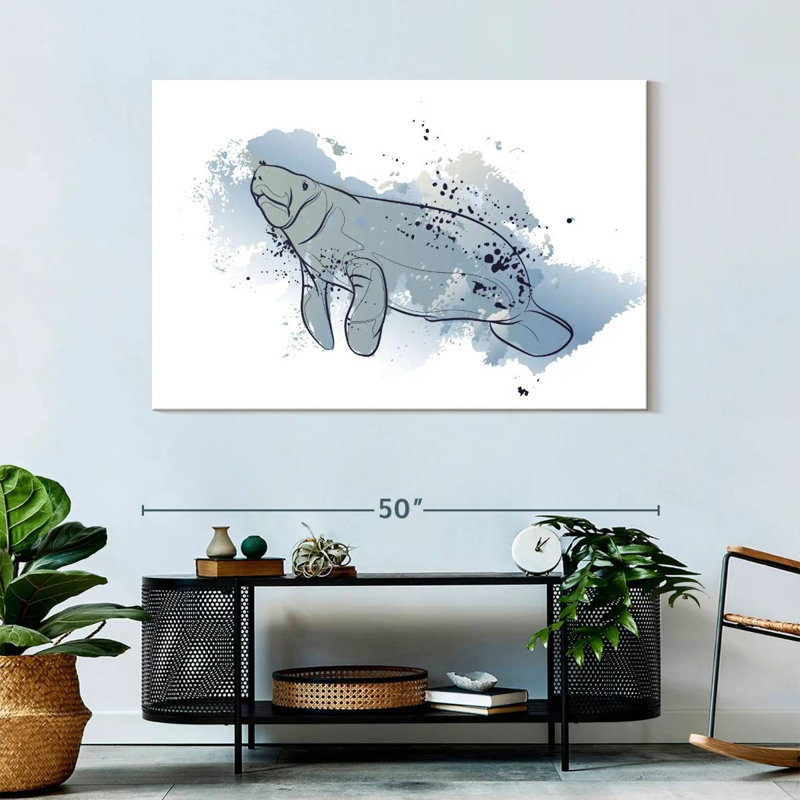 Color Splash Manatee, 32" H x 48" W