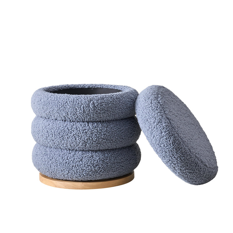 Repose-pieds rond pivotant avec rangement 360 ° Rosa, Bleu