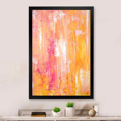 Colorfields in Shades of Orange and Pink - Painting on Canvas