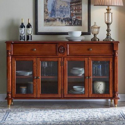 Nut-brown Solid Wood Sideboard