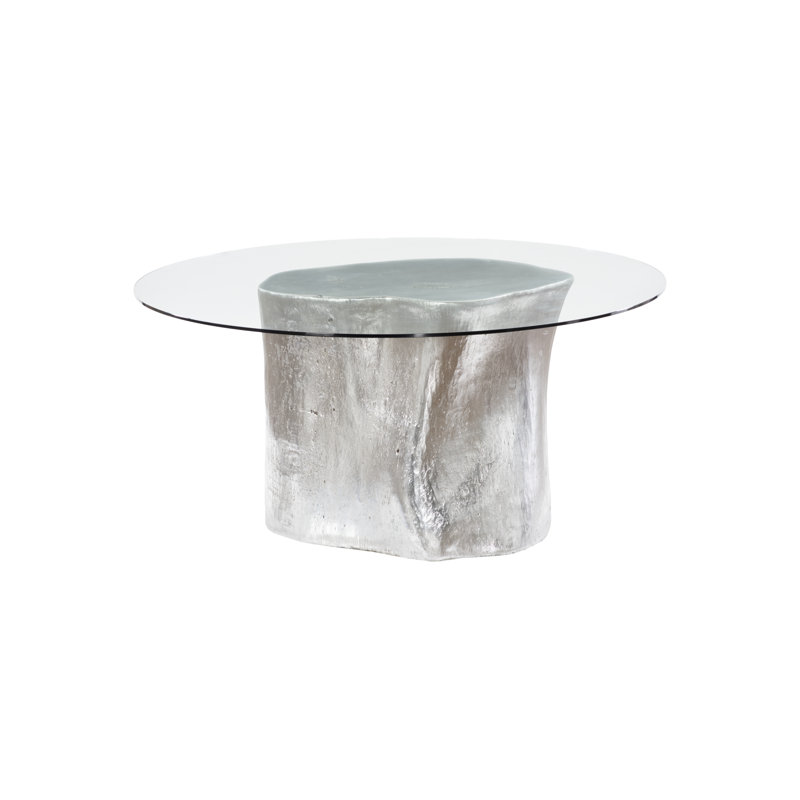 Cast Naturals 60" Pedestal Dining Table, Silver