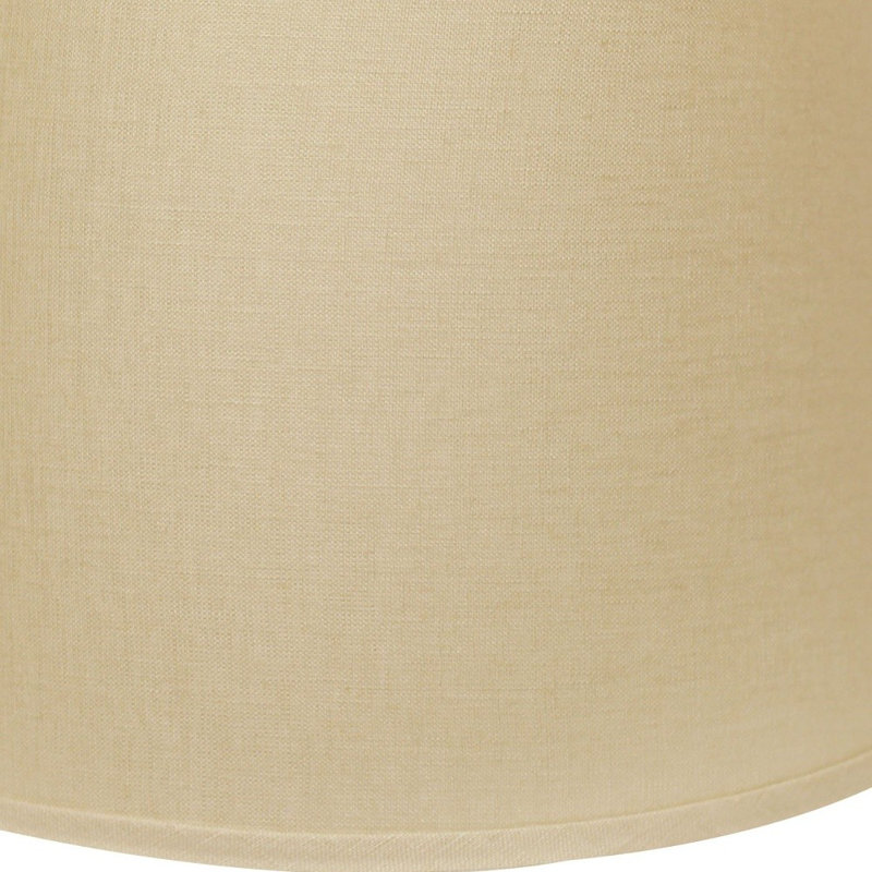 14" Rounded Empire Slanted Linen Lampshade, Beige,  10" H x 14" W x 14" D