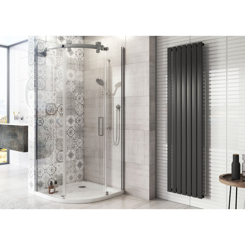 Lourdes Horizontal And Vertical Designer Radiator, Grey, 180cm H x 47.5cm W x 5.8cm D