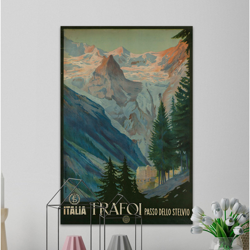 « trafoie », affiche rétro sur toile tendue, H 18 po x l 12 po