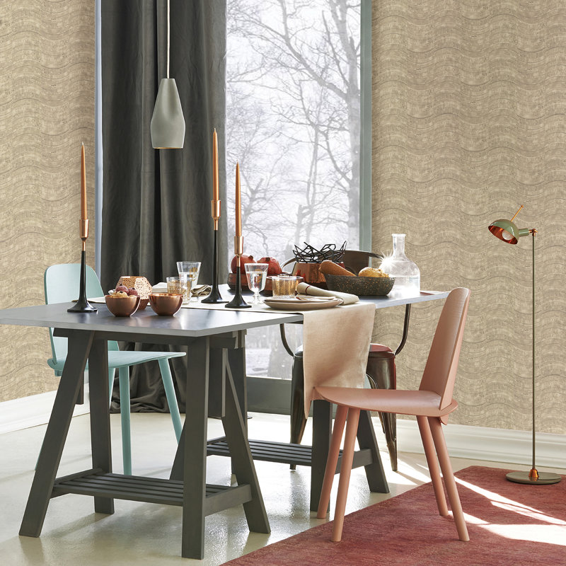 Rouleau de papier peint patiné L 33 pi x l 21 po Jamin, Taupe