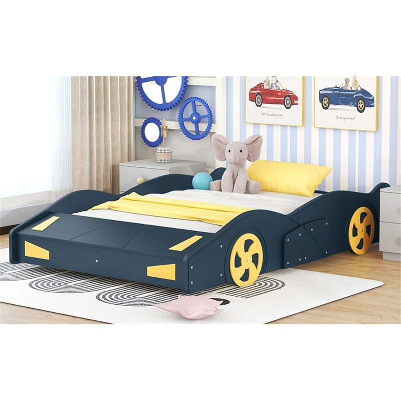 Lit plateforme avec roulettes et rangement Race