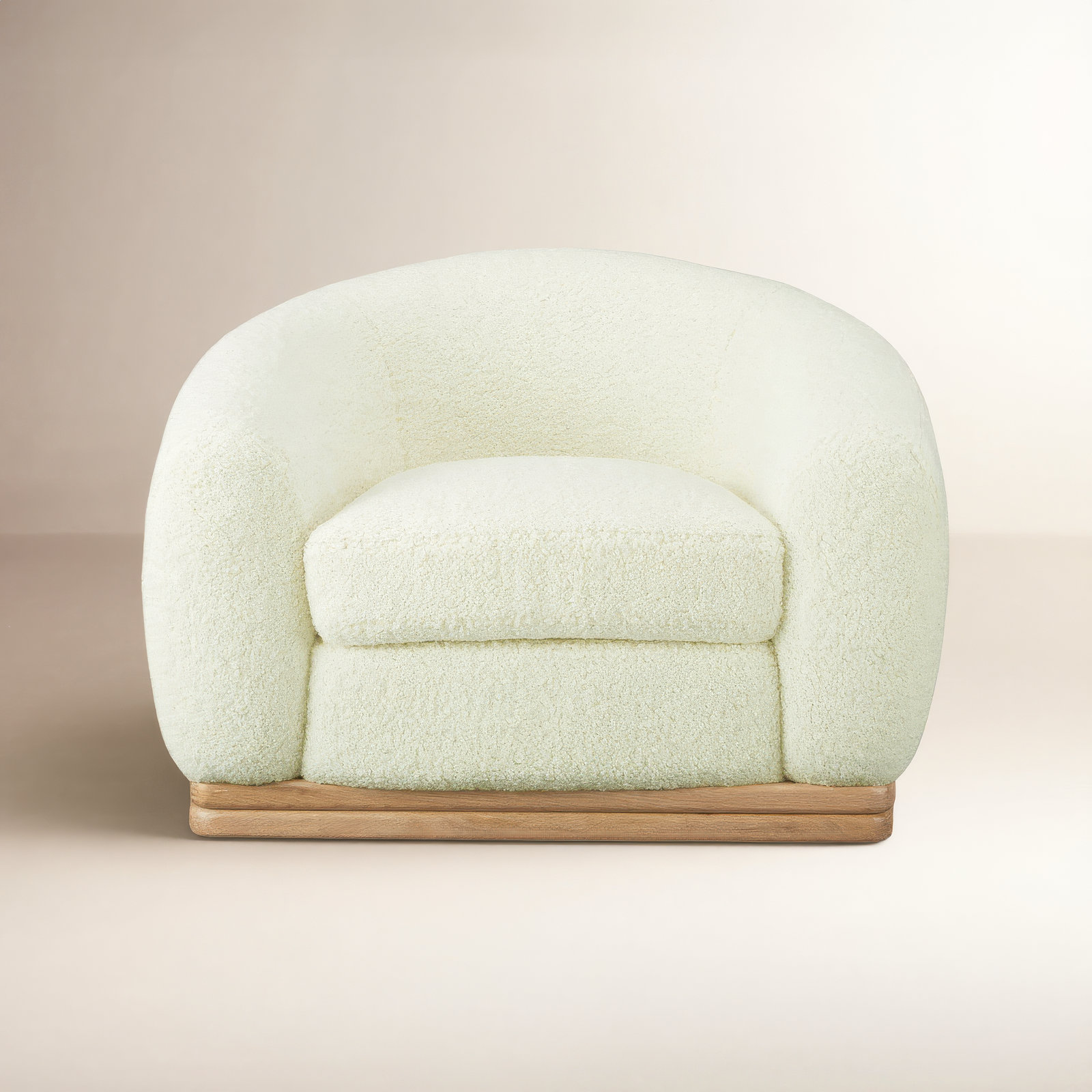 Galette Lounge Chair, Cream Sherpa
