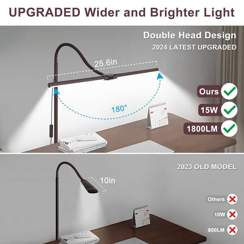 Bright LED Floor Lamp for Living Room, Brown
