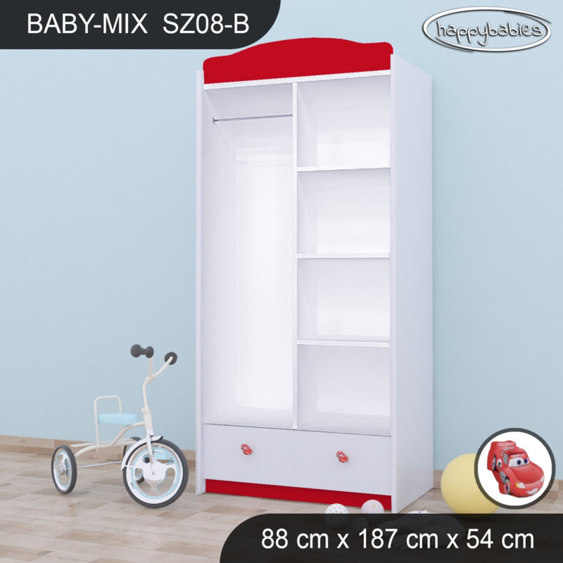 Baby 2 Door Wardrobe, Red