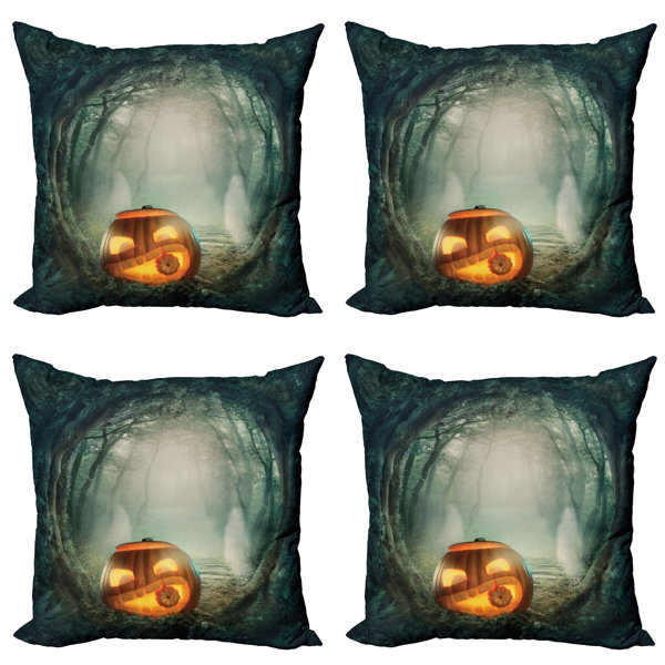 Halloween Kissenbezug 45x45cm - Geister & Kürbis Deko Für Sofa & Bett