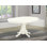 Table de salle à manger Avon - un plateau de table de cuisine ovale avec rallonge papillon et base piédestal, 42 x 60 po, lin blanc