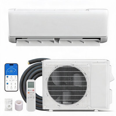 Mini-pompe à chaleur CA 9000 BTU, inverseur 18,5 SEER2, 208 / 230V, refroidit / chauffe 450 pieds carrés, compatible avec Alexa