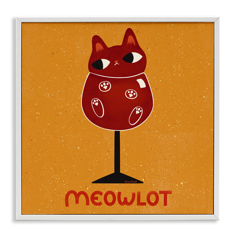 «Meowlot Cat Merlot», estampe numérique, conception de Carrie Cantwell, H 12 po x l 12 po