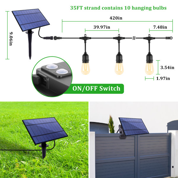 The Holiday Aisle® Imir 420 Outdoor Solar Powered 16-Globe String Lights  with Remote Control & Reviews