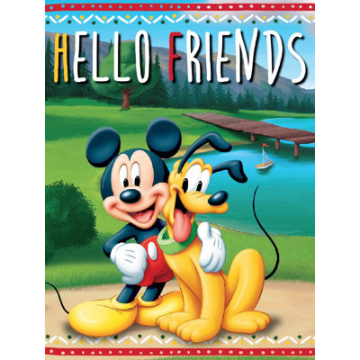 Disney Mickey Mouse & Pluto Hello Friends Garden Flag 12" x  18"