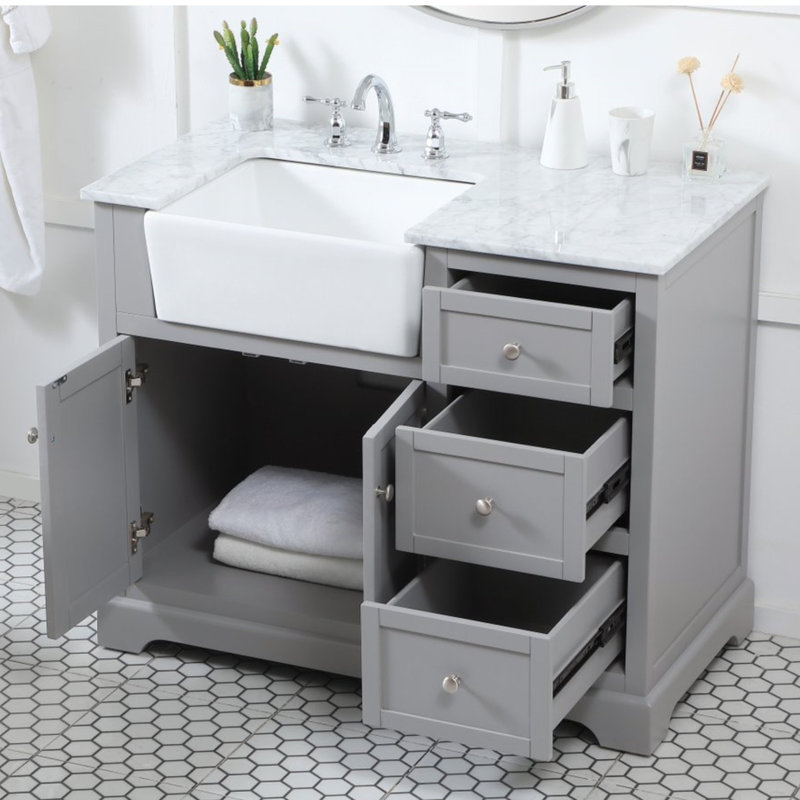 Ensemble de meuble-lavabo simple 42 po Pardue, Gris