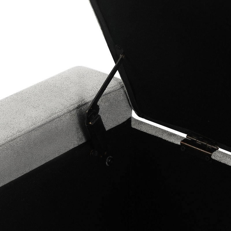 Banc de rangement avec repose-pieds 49 po, Gris clair