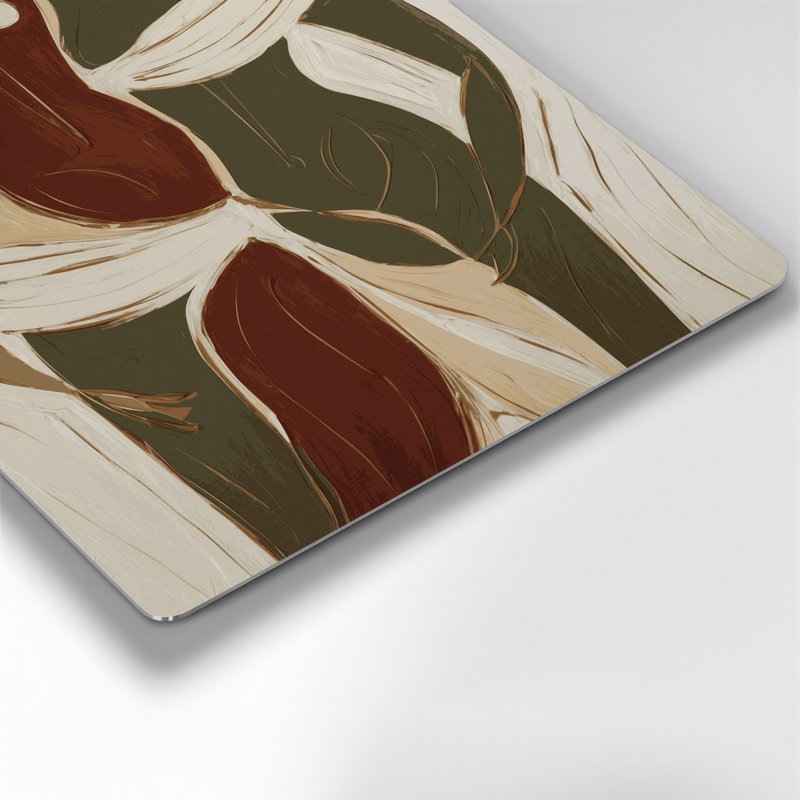 Abstrait figuratif 53, art mural en métal beige, H 12 po x l 12 po