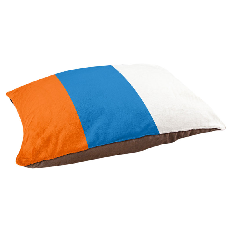 Coussin extérieur Oklahoma, Très grand (l 50 po x P 40 po x H 17 po), Rouge-orange / bleu / blanc