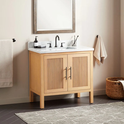 36"" Ayanna Single Bathroom Vanity Set with Rectangular Undermount Sink -  Signature Hardware, 481769