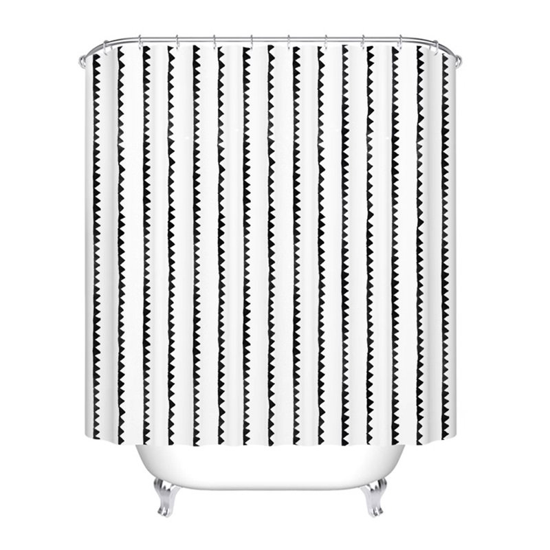 Rideau de douche en polyester avec crochets