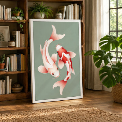 Koi Harmony Modern - Wrapped Canvas