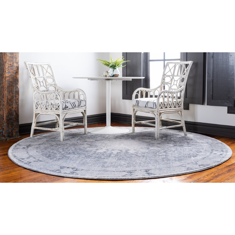 Tapis oriental gris Polli, Rond 8 pi