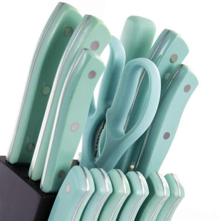 Oster Lindbergh 14 Piece Stainless Steel Cutlery Set in Teal with